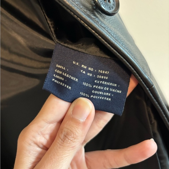 Vintage/Y2K Womens Black Leather Midi Button Up Jacket - Size Large - Picture 13 of 14